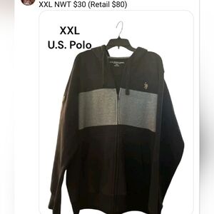 U.S. Polo Assn. Black and Gray Zip Up Sweater